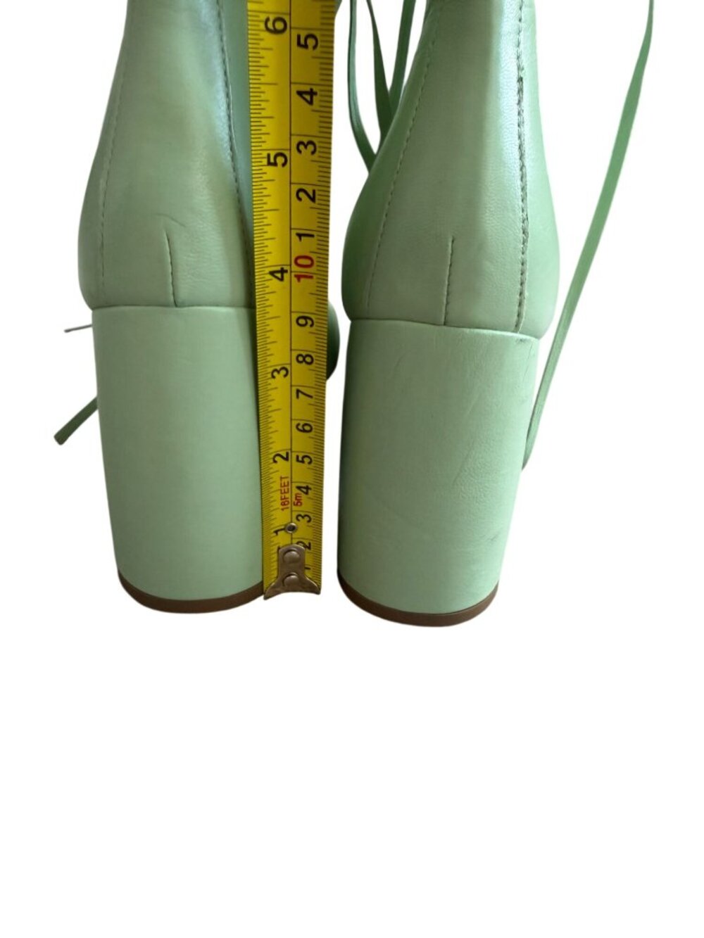 DANIELLA SHEVEL Belladonna Pistachio Green Leather Laceup Boots Size 39.5 / US 9 - Picture 8 of 8